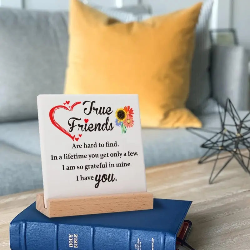 Friend Plaque With Wooden Stand