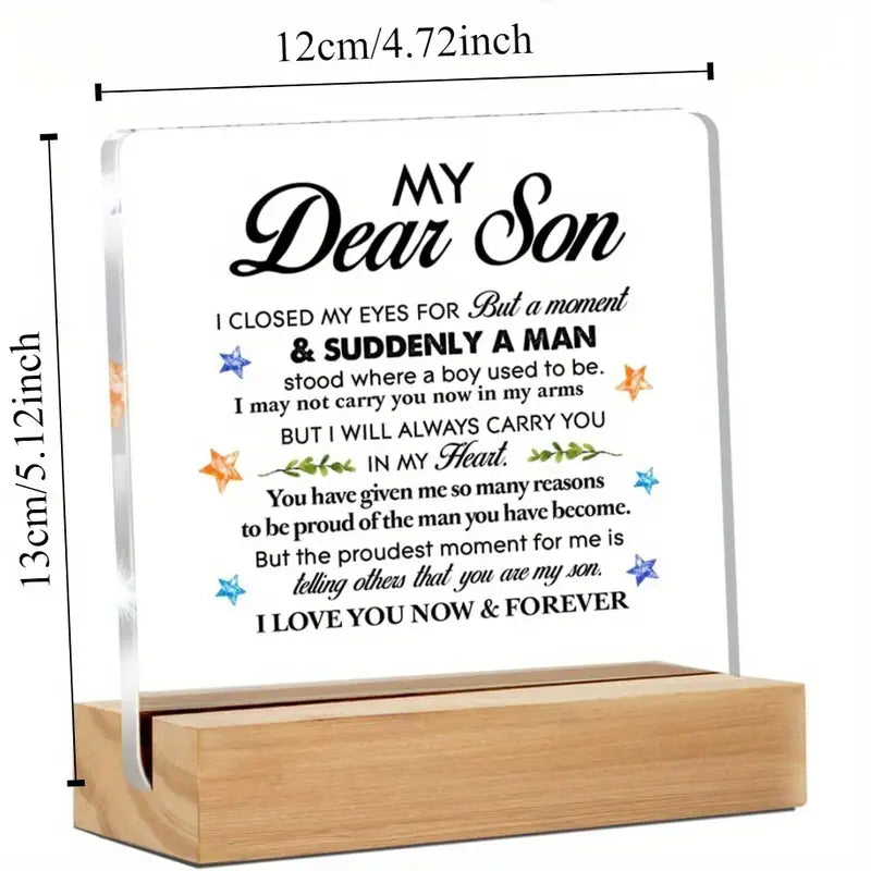 Sons Personalized Clear Acrylic Desk Sign