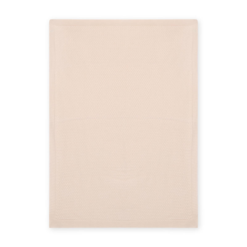 Moss Knit Baby Blanket + Bunny Rattle Gift Set (Organic): Baby Blue