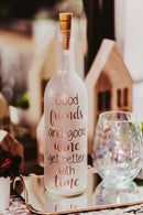 Wine Bottle Lamp, Friend Gift, Home Decor, Unique Gifts: Clear