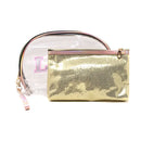2 Pc Love Glitter Cosmetic Bag Set