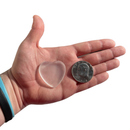 Here's My Heart printed Frosted Glass Heart, Pocket Stone: Pink