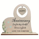 Happy Anniversary Cardinal Gift Double-sided Printed Wooden Decoration