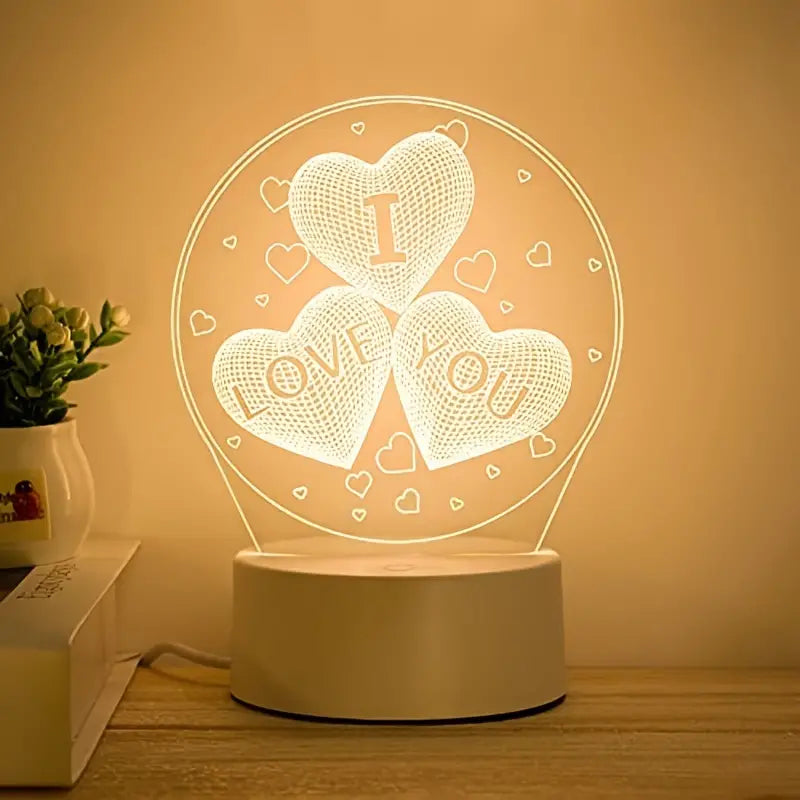 3D I Love You Night Light, Bedside Lamp