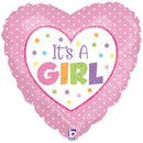 Holographic Balloon Baby Girl Dots