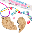 Sadie’s Moon - Handmade BFF Best Friends Heart DIY Celebration Necklace: Girl colors