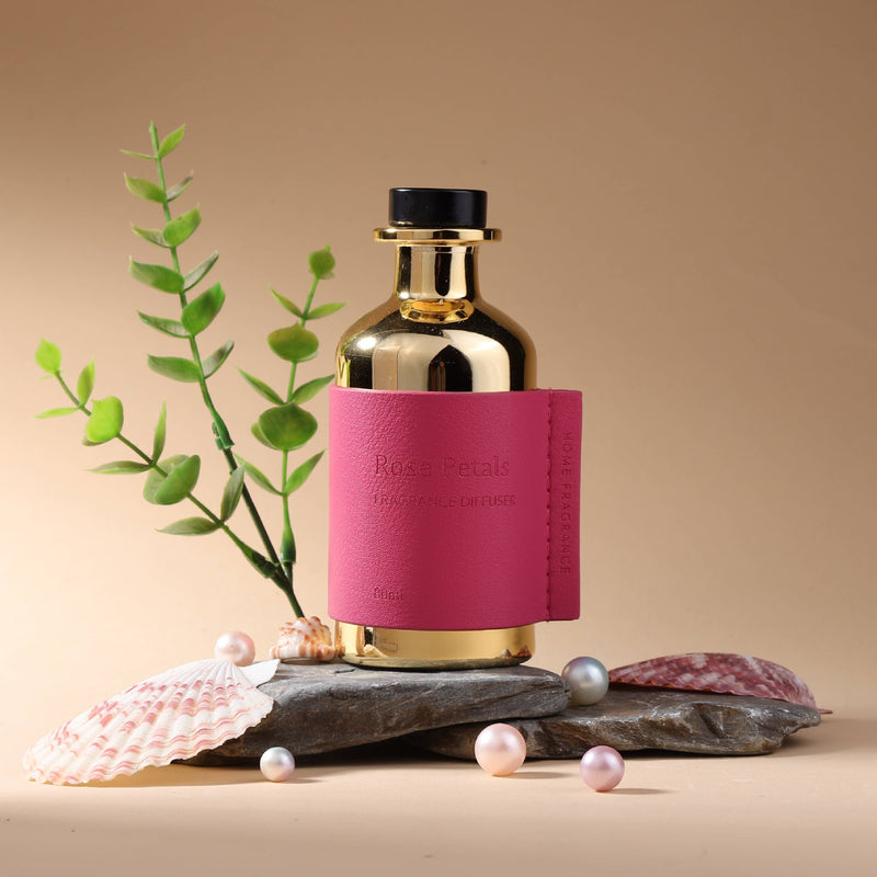 Reed Diffuser Sets Dark Pink Leather- Rose petals