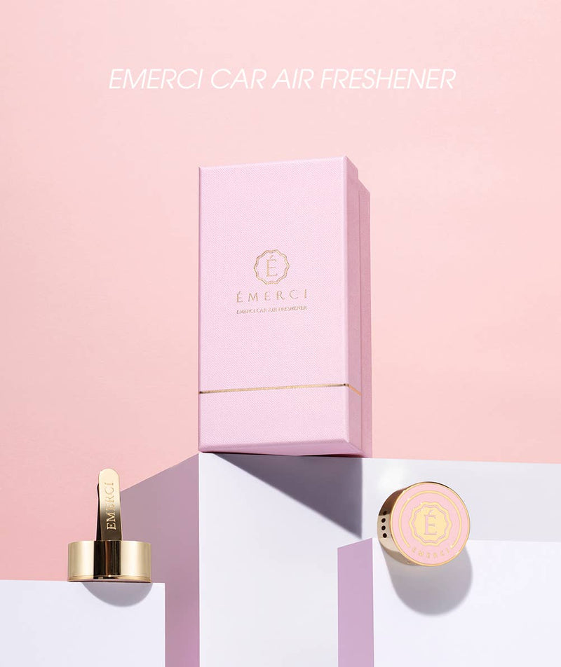 Émerci Pink Luxury Car Vent Clip On Air Freshener Gift Set: Basil & Neroli / Pink