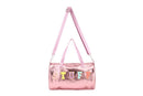 Nima Accessories Inc - Ladies Patent Leather STUFF Themed Satchel Handbag: Pink