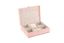 Fabric Hard Framed Ladies Jewelry Box: Pink