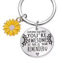 Inspirational Sunflower You're Awesome Keychain