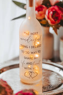 Romantic Wine Bottle Lamp, Wedding Gifts, Anniversary Gifts: Clear