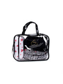 4pcs Love Graphic Clear Cosmetic & Toiletry Bags