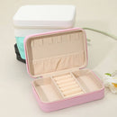 Faux Leather Portable Jewelry Box: Pink