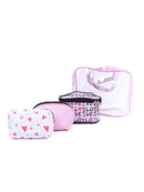 4pcs Love Graphic Clear Cosmetic & Toiletry Bags