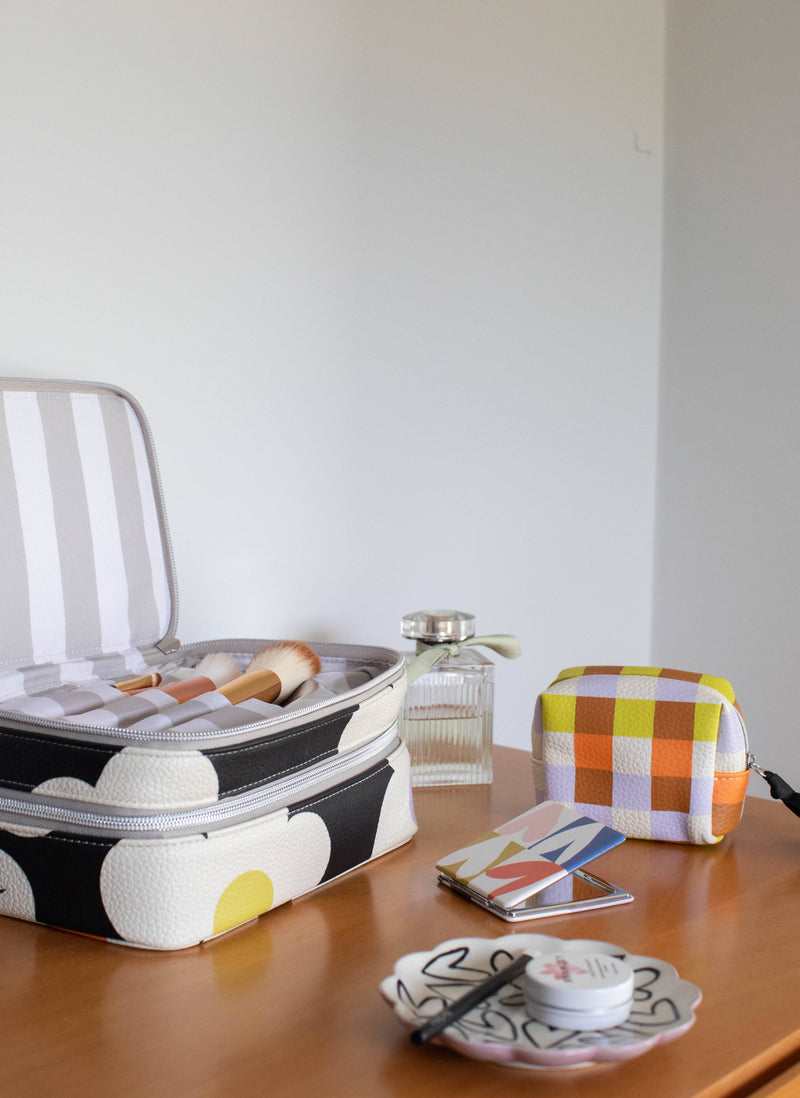 Multi Checkmate Hearts Square Pocket Mirror