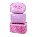 4pcs Heart Graphic Clear Cosmetic & Toiletry Bags