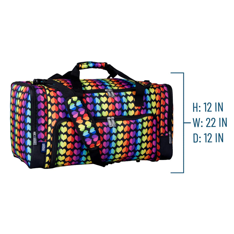 Rainbow Hearts Weekender Duffel Bag