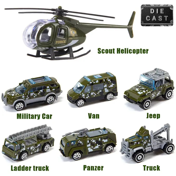 Plastic Army Men + Vehicles Toy Set