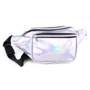 Iridescent Metallic Waist Fanny Pack: BK