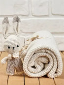 Organic Baby Blanket, Crochet Baby Blanket, Natural Blanket- Rabbit