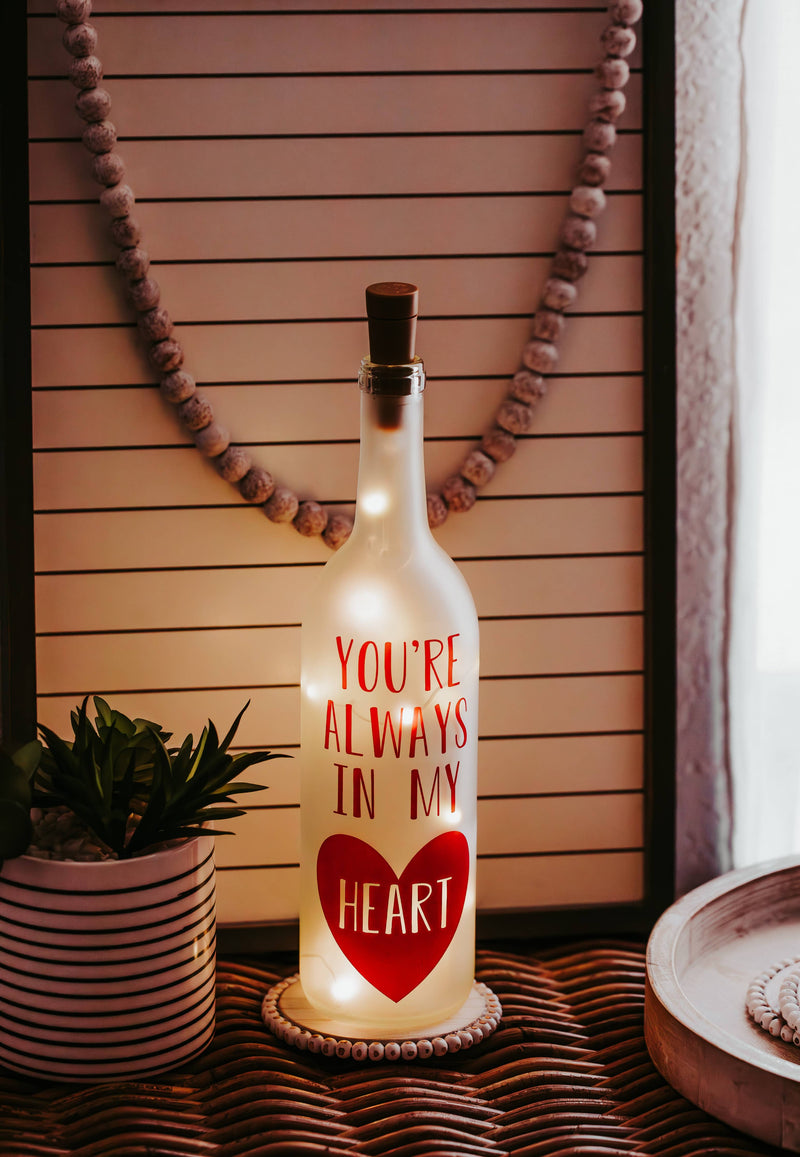 Wine Bottle Lamp, Home Decor, Mothers Day Gifts, Mothers Day: Clear