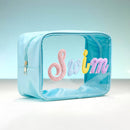 Pool Message Transparent Pouch Bag / Organizer: Hot Pink