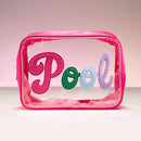 Pool Message Transparent Pouch Bag / Organizer: Hot Pink