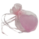 Here's My Heart printed Frosted Glass Heart, Pocket Stone: Pink