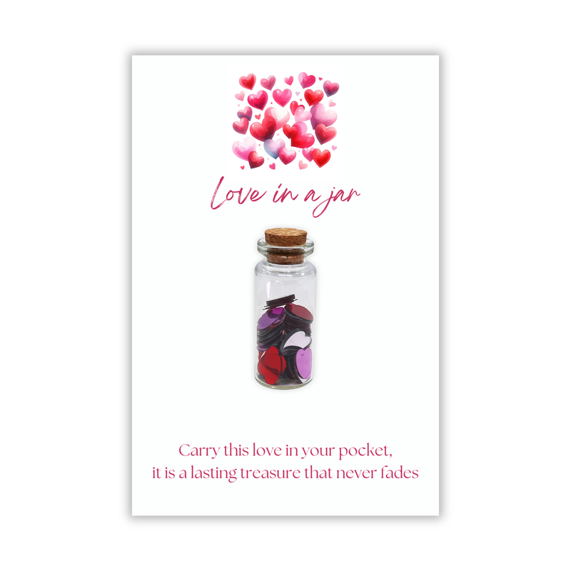 Love in a Jar, Heart Shaped Confetti in a Glass Vile