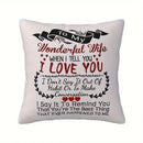 To My Wonderful Wife Pillow