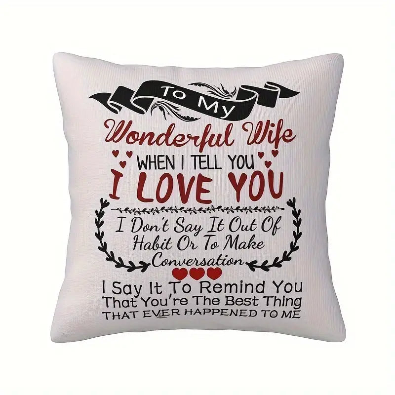To My Wonderful Wife Pillow