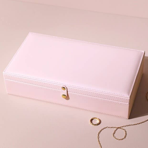 Pink PU large jewellery Box