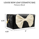Black Louise Bow Loaf Cosmetic Pouch