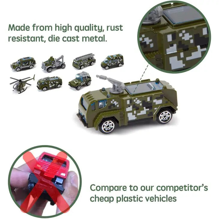 Plastic Army Men + Vehicles Toy Set