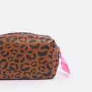 Tan Leopard Cube Cosmetic Bag