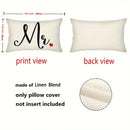 Mr And Mrs Sign Red Love Heart Decorative Pillows- 2