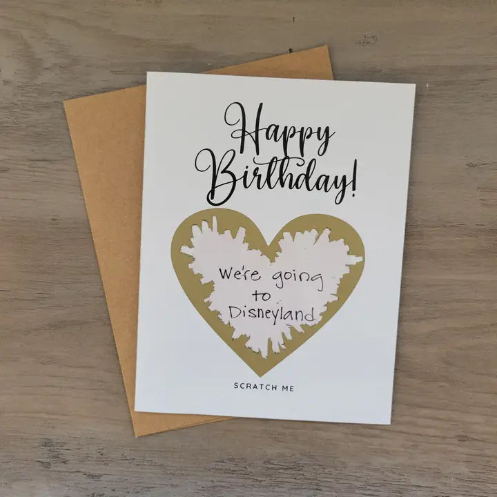 Scratch OFF Heart Happy Birthday Surprise Greeting Card