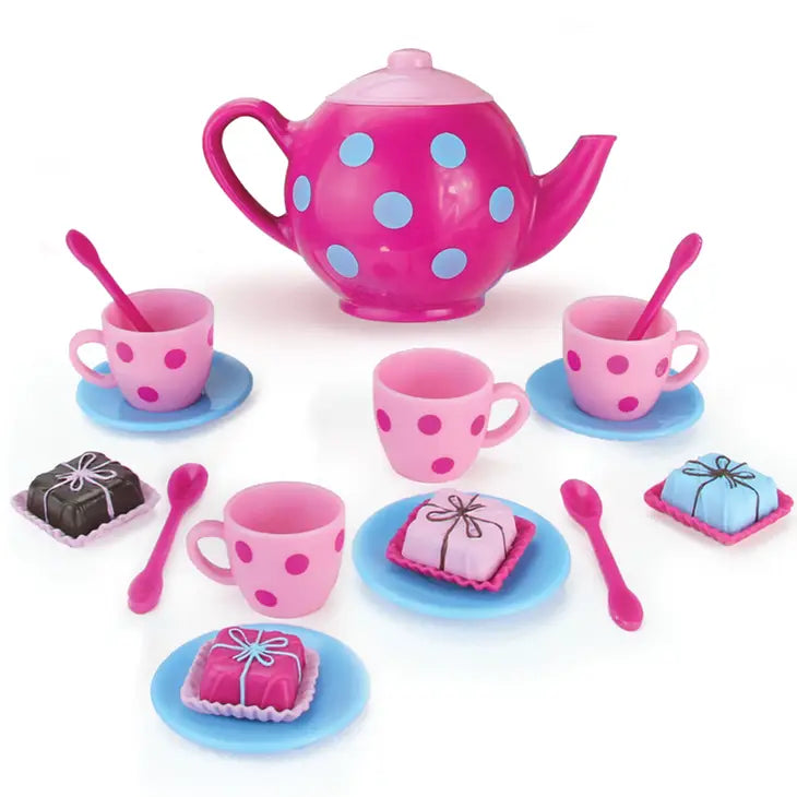 18" Doll - Cupcake&Petit Four Set + Small Tea Party Set-Pink