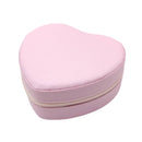 Faux Leather Portable Heart Jewelry Box: Pink