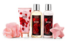 Rose Spa Gift Box- Shower Gel, Body Lotion, Body Scrub, Bath Bomb & Sponge