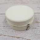 Round Leather Jewelry Box With Zipper Organizer Box