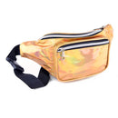 Iridescent Metallic Waist Fanny Pack: BK