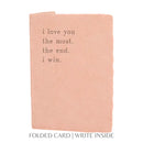 "Love you the Most" Letterpress Love Greeting Card