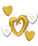 Bouquet 5pc Hebrew Mazel Tov Open Gold