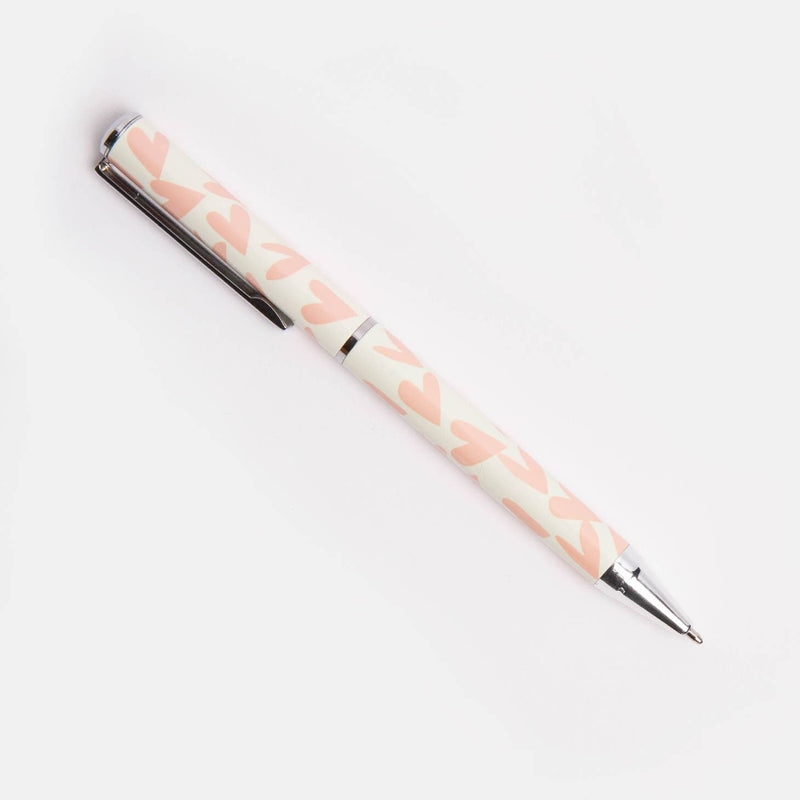 Coral Hearts Boxed Pen