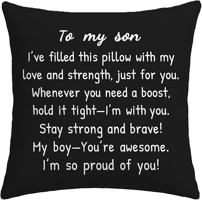 My Son Black and White Pillow