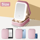 Jewelry Box, Travel Makeup Bag With LED Mirror, LED Three-Color Adjustable Makeup Mirror