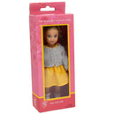 6.5" mini posable doll-grey top yellow skirt