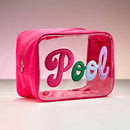 Pool Message Transparent Pouch Bag / Organizer: Hot Pink